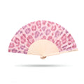 Pink Cheetah Print Hand Fan