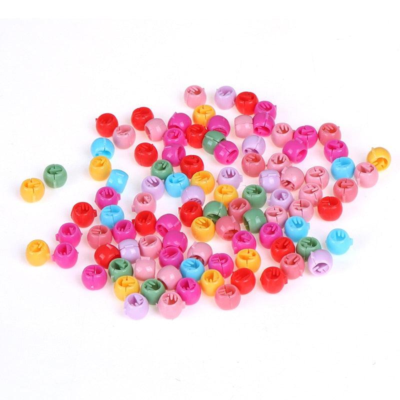 100pcs Hair Braids Maker Beads Headwear Cute Candy Colors Plastic Hairpins Hair Claw Clips For Women Gorgeous Hair Accessories For Women