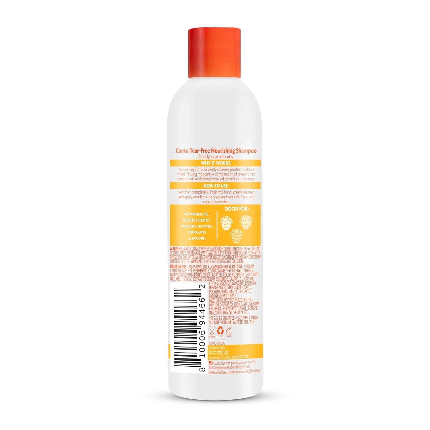 Cantu Care for Kids Haircare Regimen Set with Large Size Shampoo + Conditioner + Detangler + Leave-In Conditioner (Pack of 4)