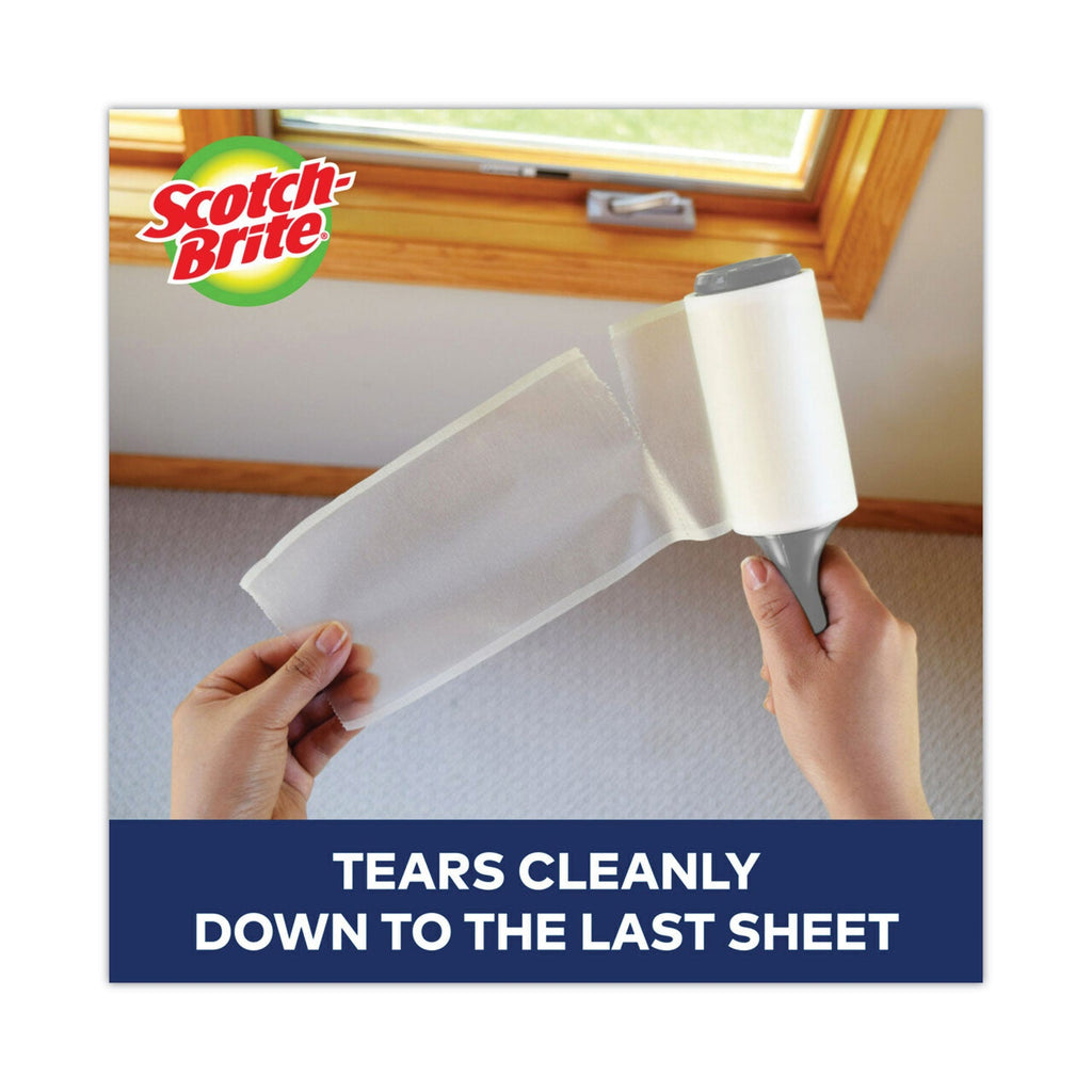 Scotch-Brite Lint Roller, Extra Sticky, Heavy-Duty Handlle, 48 Sheets/Roll