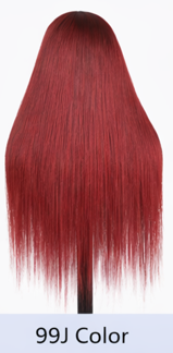 Red Rose Black 24' Highlights Body Wave Human Black Lace Front Human Hair Wigs