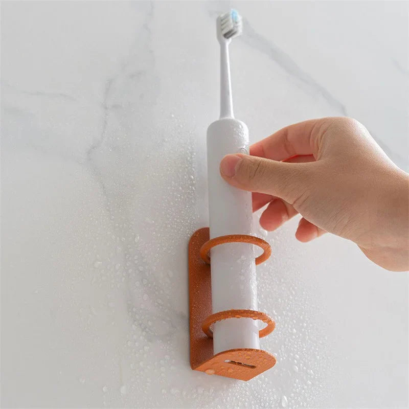 Wall-Mounted Punch-Free Electric Toothbrush & Razor Holder – Bathroom Storage Shelf Organizer