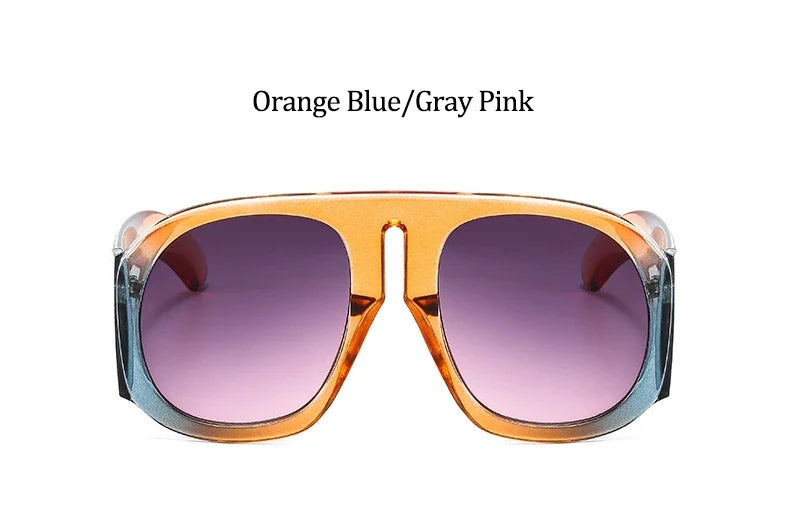 Gradient lens pilot Women sunglasses Oversized fashion Brand Big frame Transparent sunglasses Woman 2021 clear shades eyewear