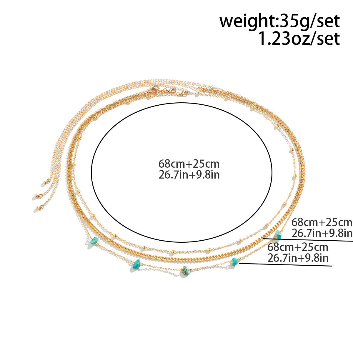 Sexy Simple Beach Style Color Stone Bead Waist Chain