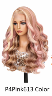 Ombre Frost Brown 24' Glueless Lace Front Wig Body Wave Brazilian Human Hair