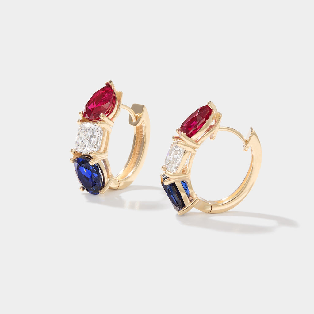 America250™ Signature Gemstone Hoop Earrings
